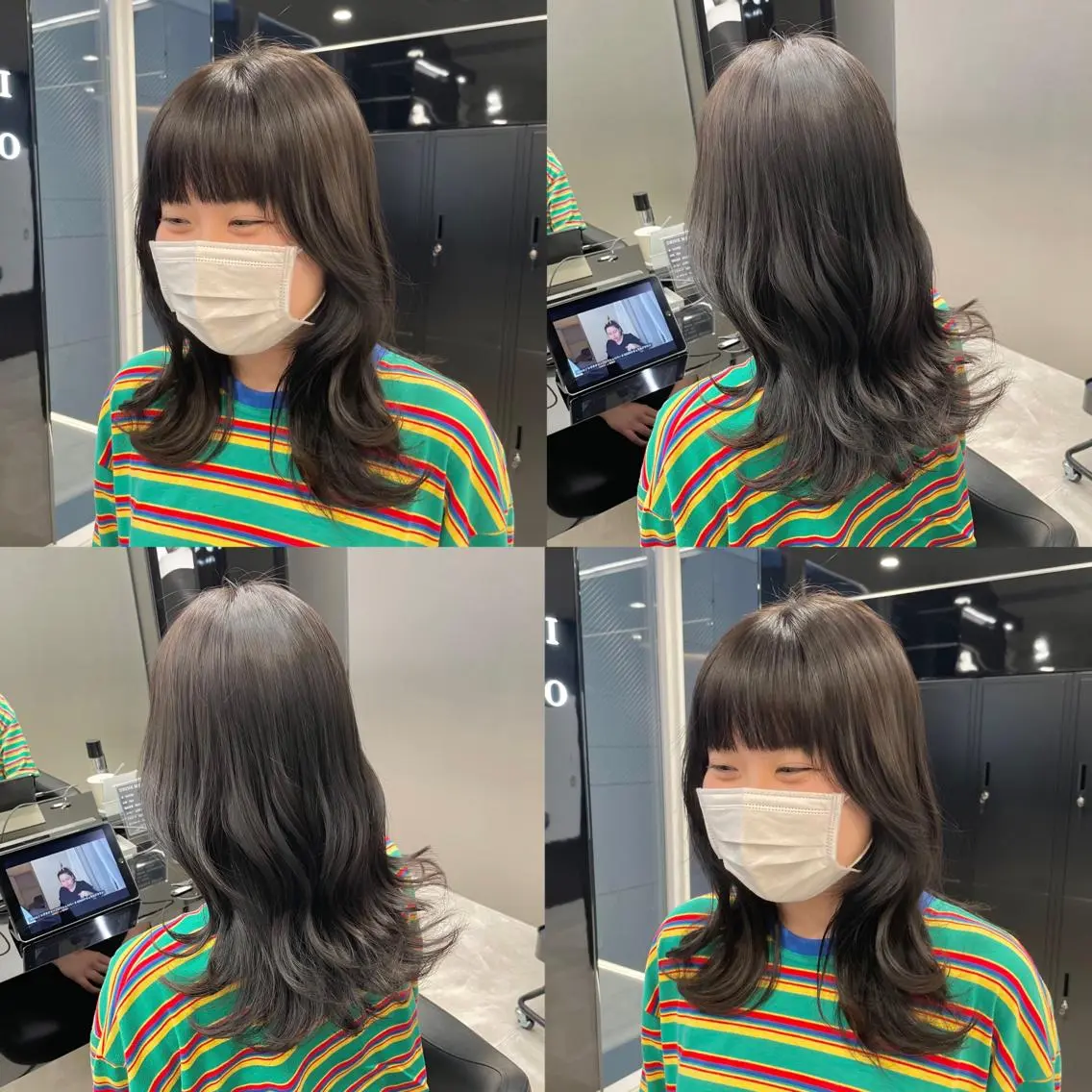 ミディアム カラー 透明感カラー ダークグレー ダークグレージュ グレージュ 学生 新宿/顔周りカット/ レイヤー/がっきーのヘアスタイル