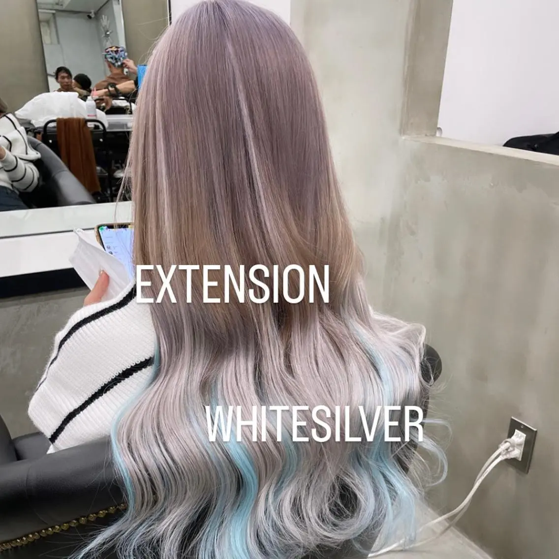 ロング カラー ヘアカラー エクステ エクステ🩵ブリーチ 韓国ヘア🩵KAEのヘアスタイル