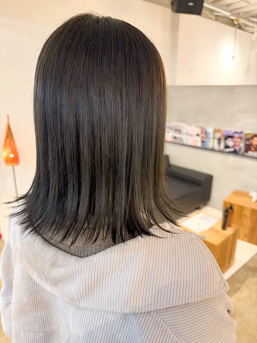 ミディアム カット ヘアカラー トリートメント 宮原 愛果のヘアスタイル