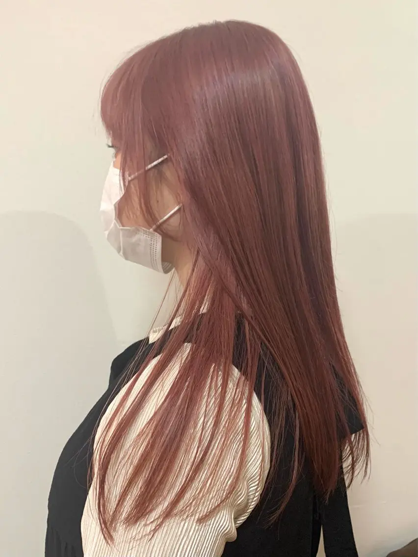 ミディアム カラー ブラウンカラー ピンクカラー ピンクブラウン メンズパーマ✨️村越 雄斗のヘアスタイル