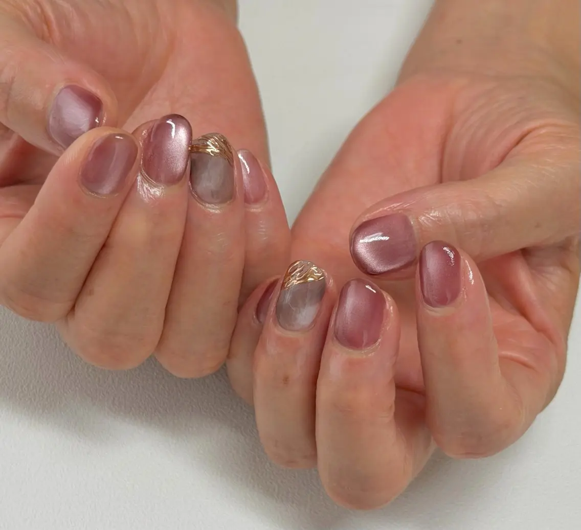 ネイル アートネイル マグネットネイル マグネットワンカラー ワンカラーネイル ハンドネイル nail salon Linoのネイルデザイン
