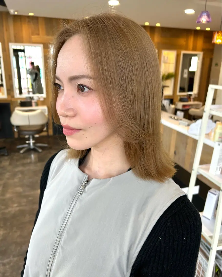 ミディアム カラーモデル募集中 美容室ハピスのヘアスタイル