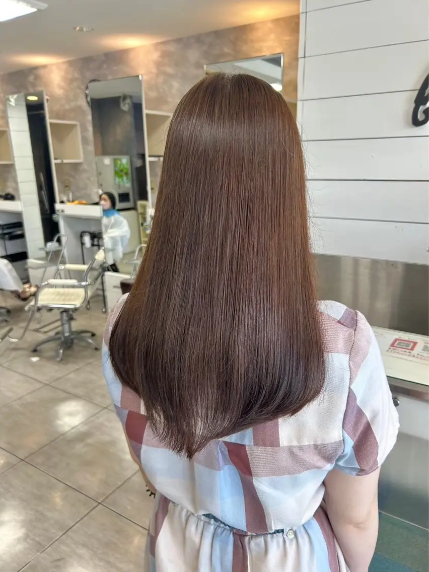 セミロング 縮毛矯正✖髪質改善 仁木伸明のヘアスタイル