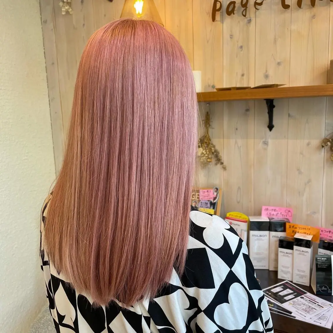 ロング カラー ブリーチ ピンクカラー 透明感カラー/ 寺田千雅子のヘアスタイル