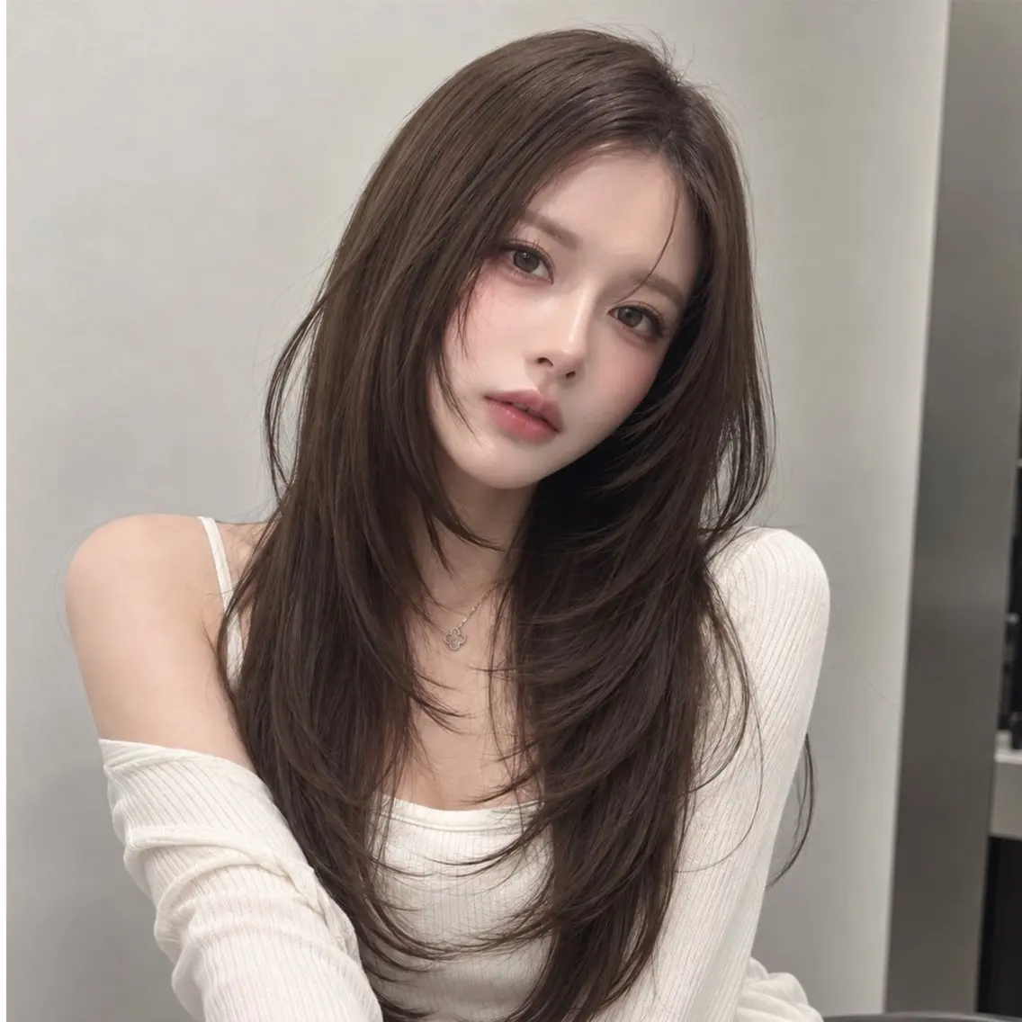 セミロング カラー カット ヘアカラー トリートメント 🦋韓国風レイヤー/ 艶髪矯正🦋凛太郎のヘアスタイル