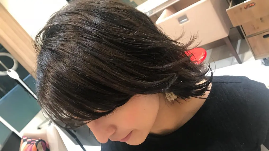 ショート カラー パーマ 当日予約🆗✂︎ ウエモト タクのヘアスタイル