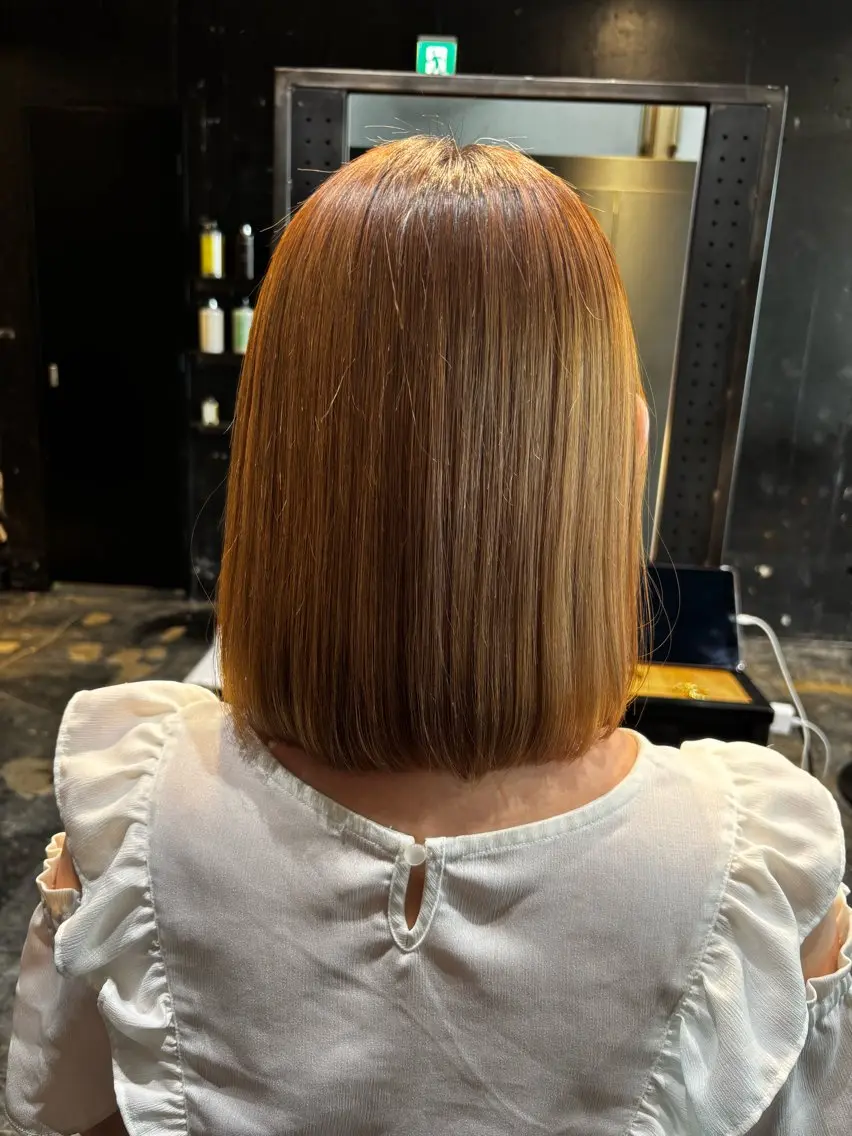 ロング カラー 縮毛矯正 ［縮毛矯正／レディ ースカット］はるのりのヘアスタイル