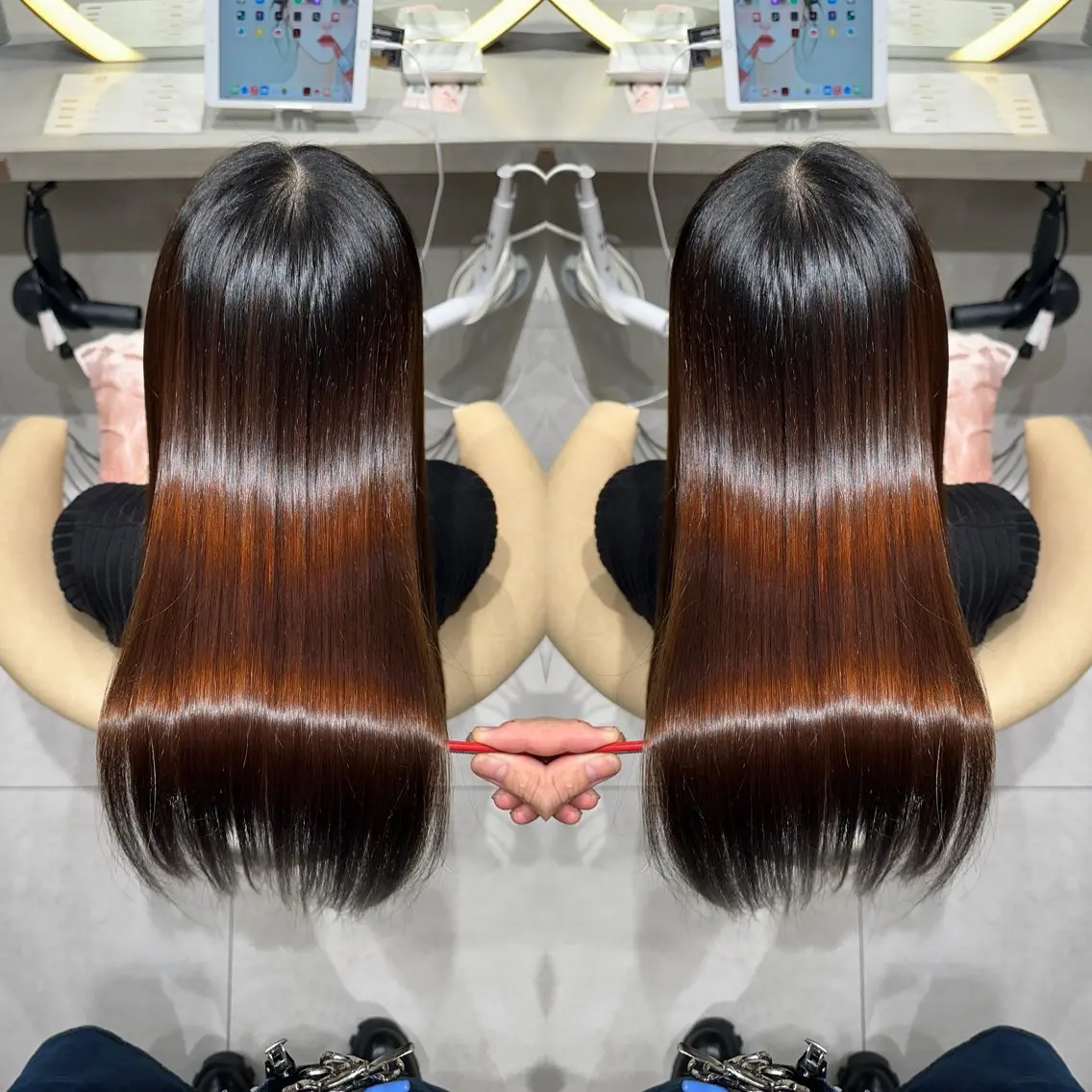ロング 縮毛矯正 トリートメント ✨髪質改善特化✨副 店長椎葉信乃介のヘアスタイル