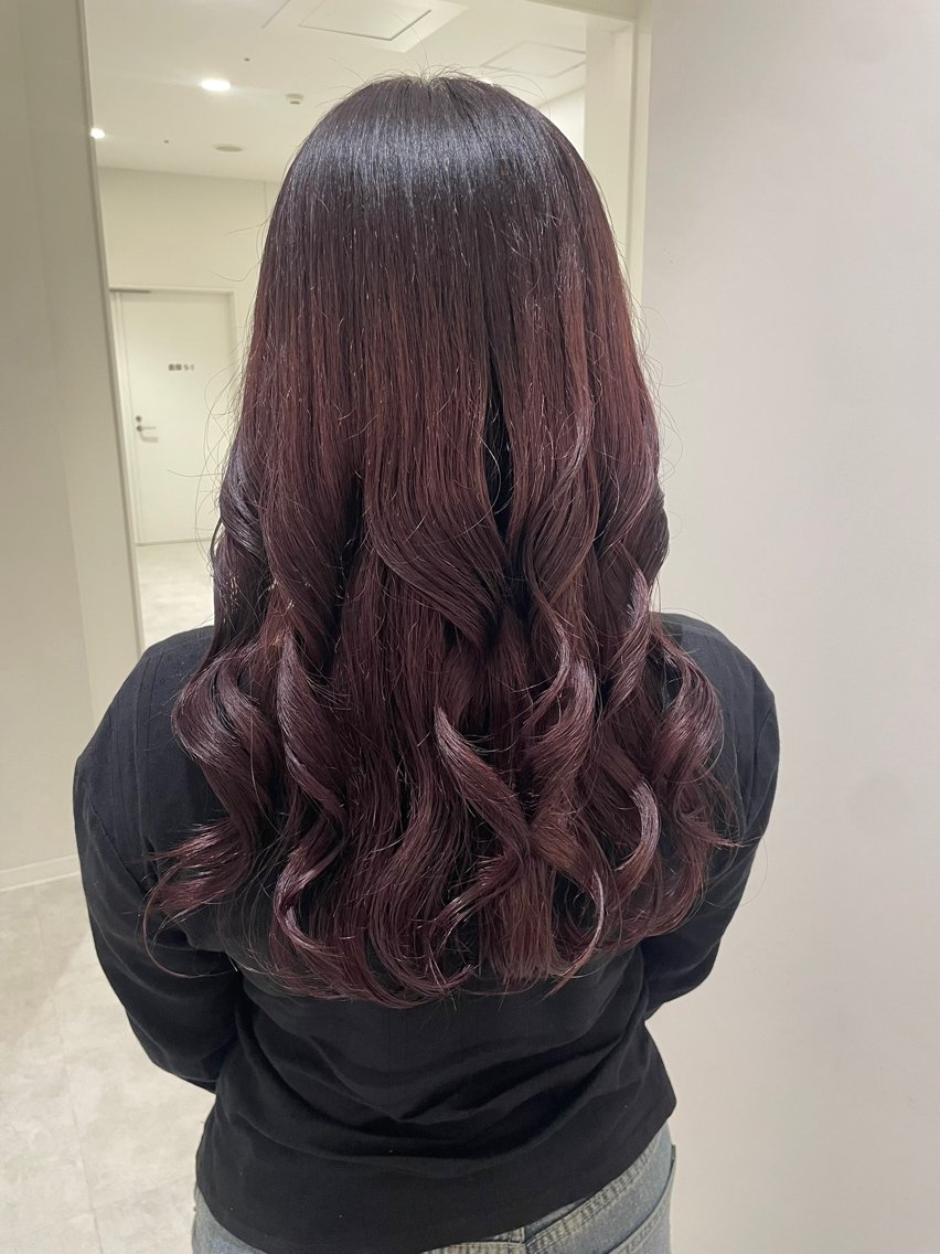 ロング カラー ブリーチ ブラウンカラー ピンクカラー ピンクブラウン ヘアカラー 🎟ブリーチなし/艶 /暖色🎀くるみのヘアスタイル