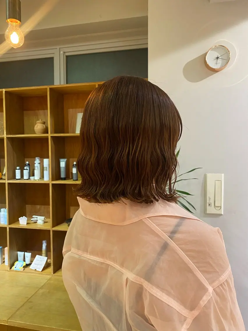 ショート カット パーマ トリートメント 大人可愛い♡コテ巻き パーマ🌼杉田 萌恵のヘアスタイル