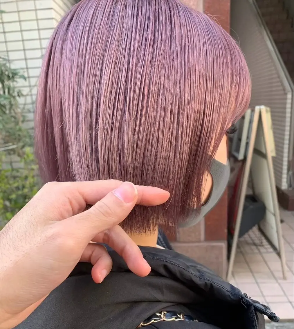 ショート 💗暖色/ブリーチ/ レイヤー/横浜/メイのヘアスタイル