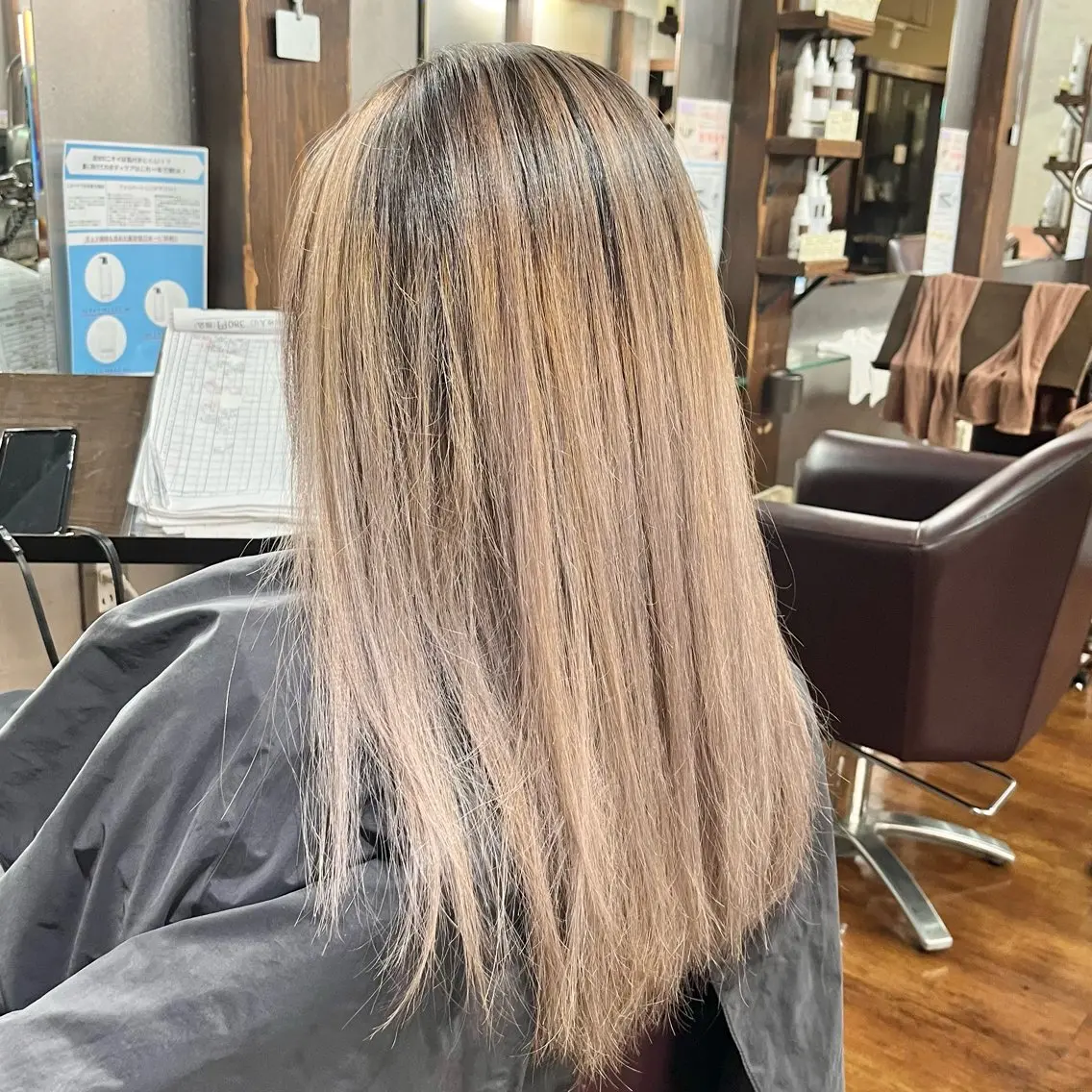 セミロング カラー ヘアカラー トリートメント 永村 大樹のヘアスタイル