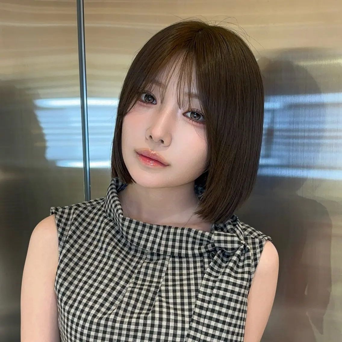 ミディアム カラー ヘアアレンジ ベージュカラー 透明感カラー ボブ 韓国風ヘア ワンホンヘア 韓国ヘア/ レイヤー/Rumiのヘアスタイル