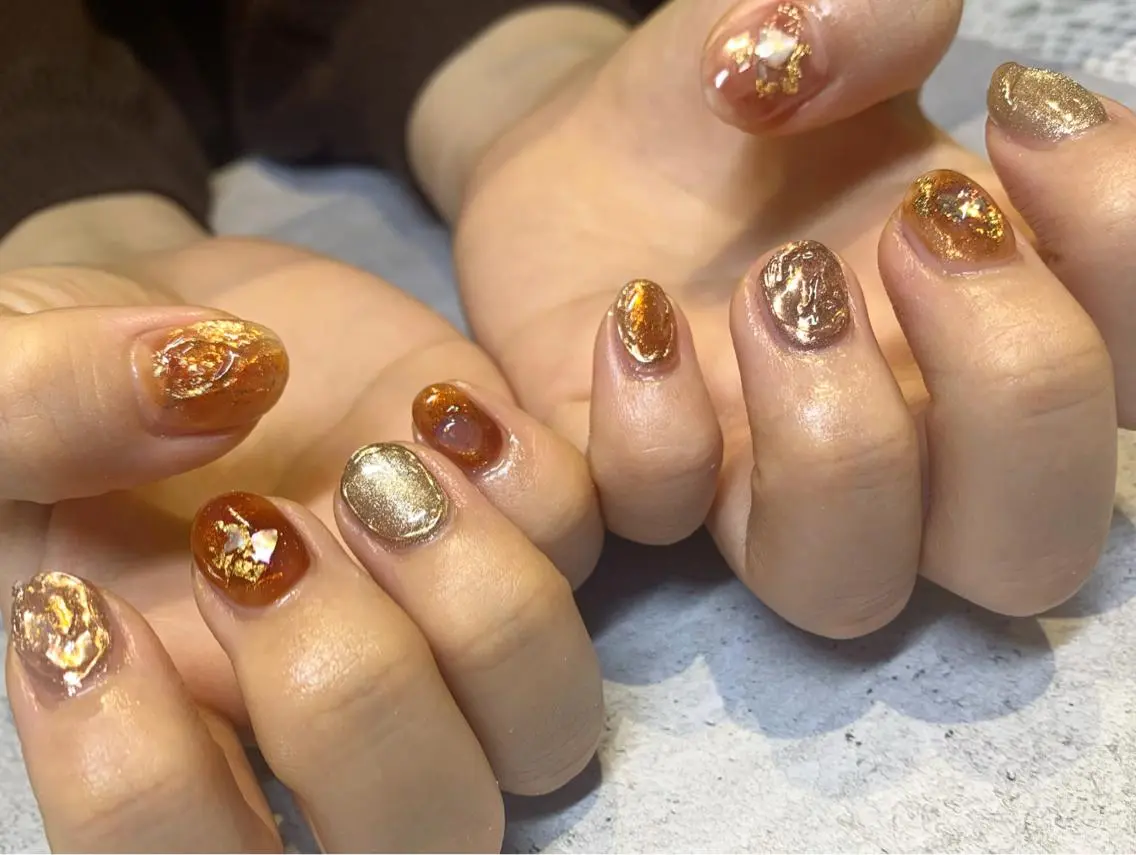 ネイル オレンジ nail＊ runa🌻のネイルデザイン