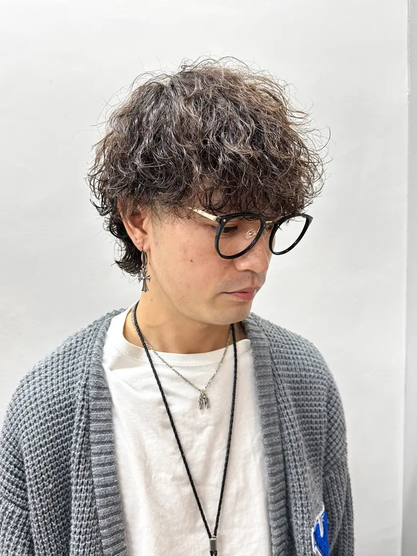 ミディアム パーマ メンズ メンズパーマ メンズ特化ryoのヘアスタイル