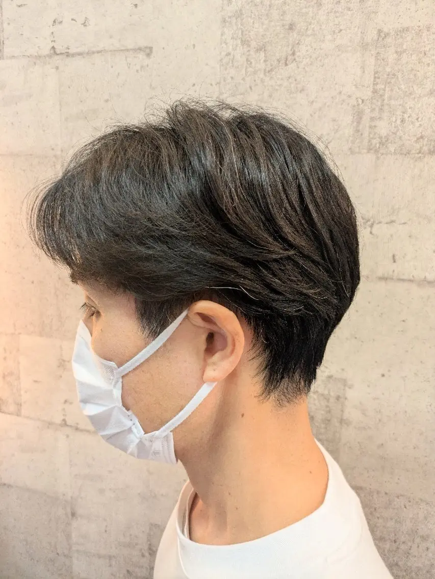 メンズ ショート アップバング ショートヘア 中井 英文のヘアスタイル