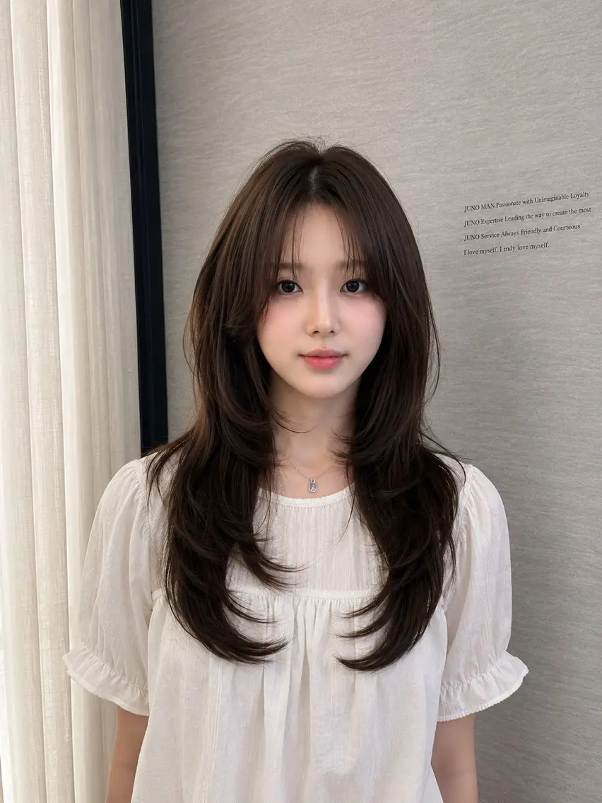セミロング 本場韓国ヘア特化 아이비/Aibiのヘアスタイル