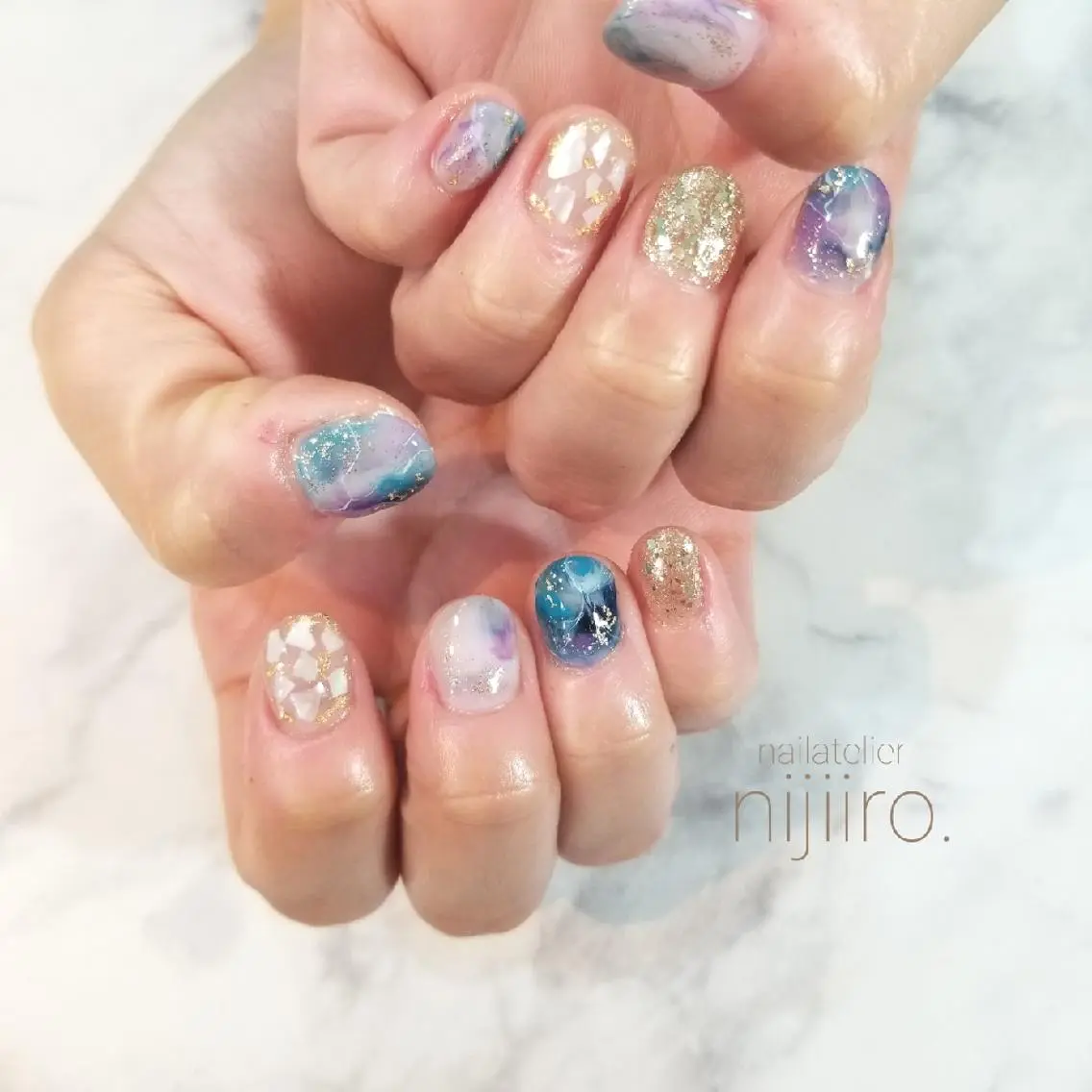 ネイル キラキラネイル ニュアンスネイル ハンドネイル nijiiro🌈 サトウのネイルデザイン