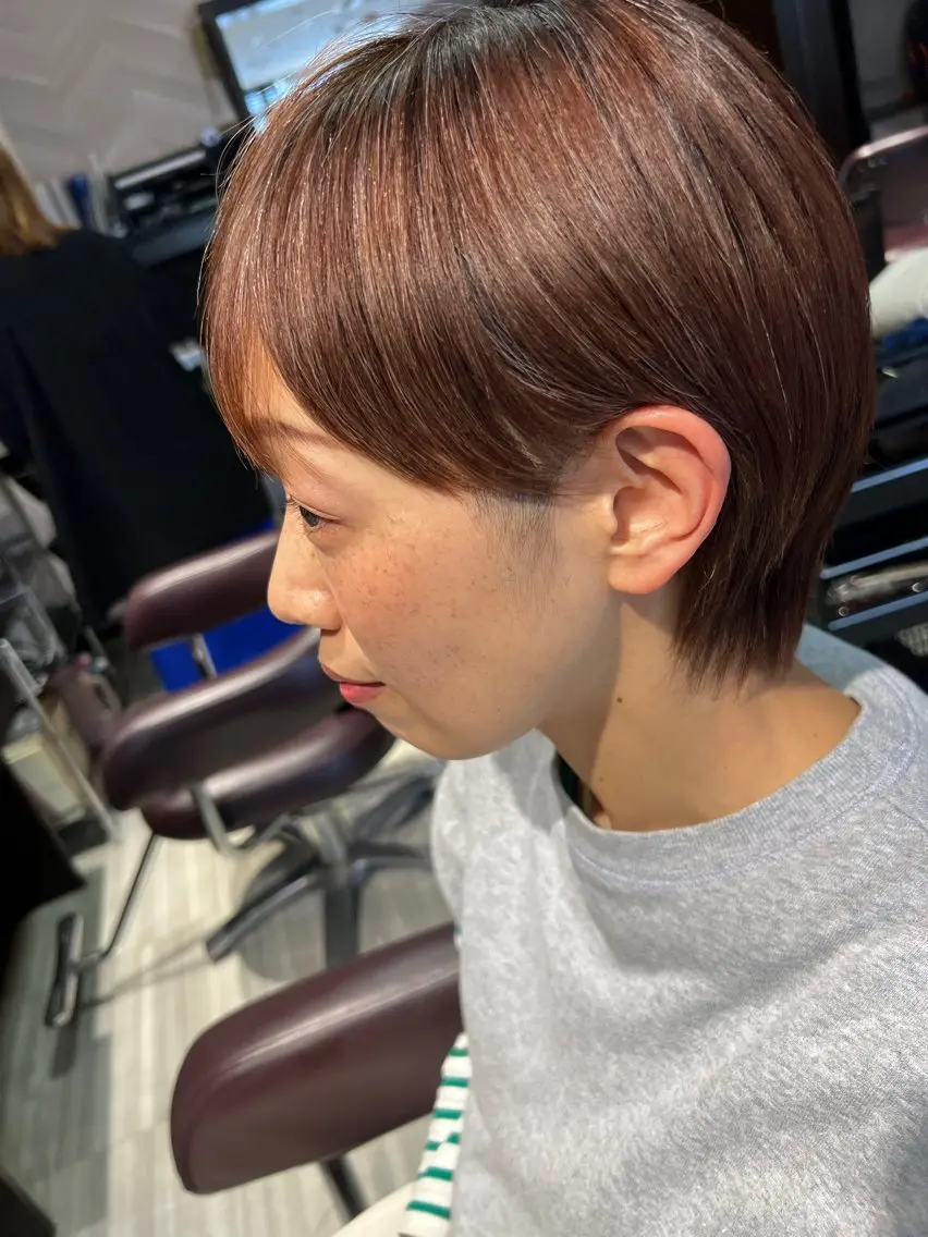 ショート カット 【南草津】髪質改善 ヘナカラー＆縮毛矯正のヘアスタイル