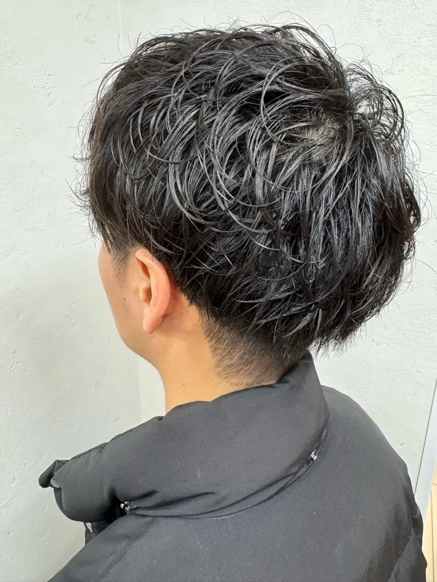 ショート パーマ メンズ カット パーマ トリートメント パーマ/ハイトーン /吉田眞のヘアスタイル