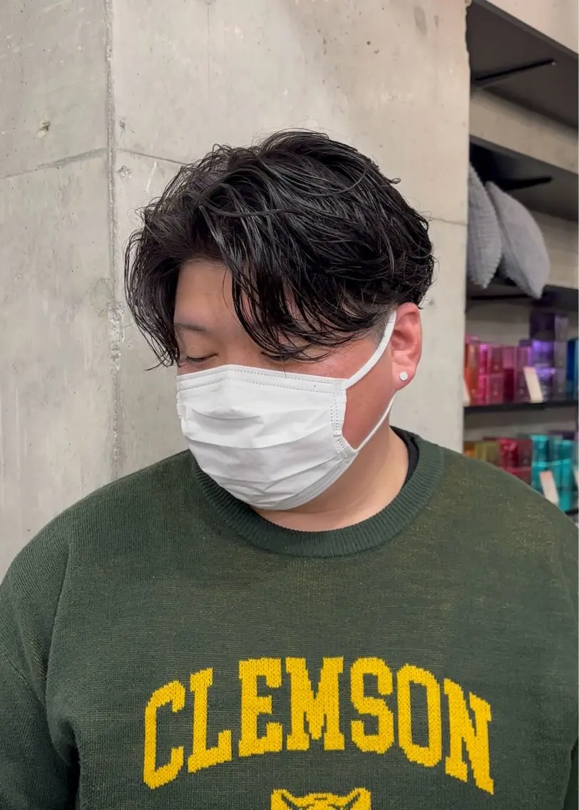 【メンズ限定】フェザーパーマ+カット+マイクロバブルスパの写真