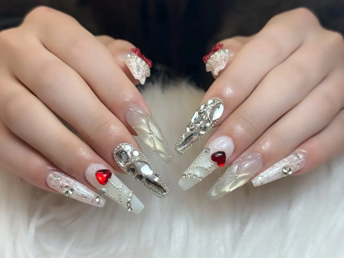 ネイル アートネイル ジェルネイル マグネットネイル 冬ネイル クリスマス ハンドネイル JennNail_ マオのネイルデザイン