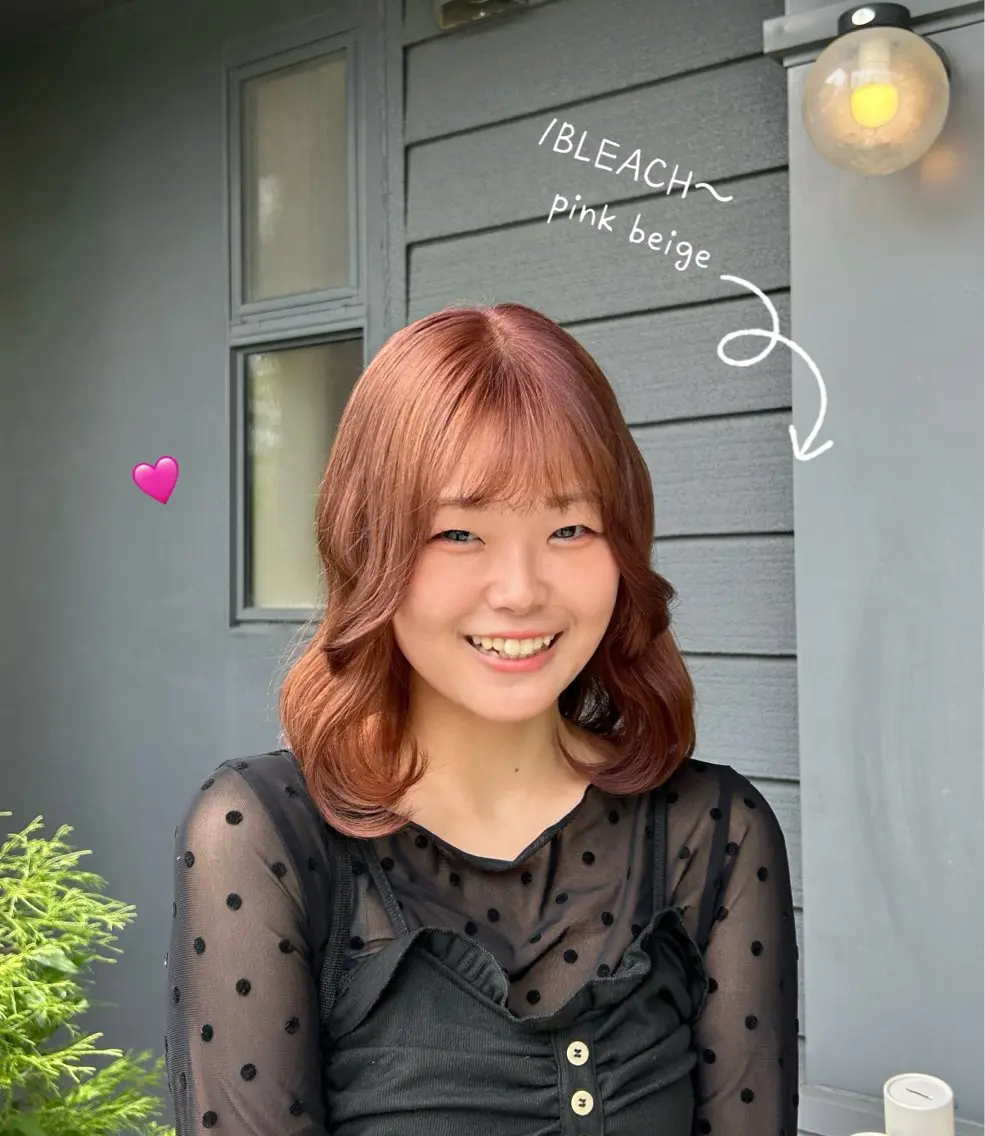 ミディアム カラー ブリーチ ブラウンカラー ピンクカラー ピンクブラウン ヘアカラー 透明感カラーリスト/ 似合わせ提案/みゆうのヘアスタイル