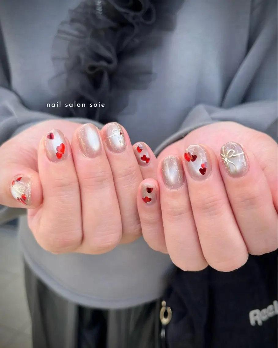 ネイル バレンタイン soie nailのネイルデザイン