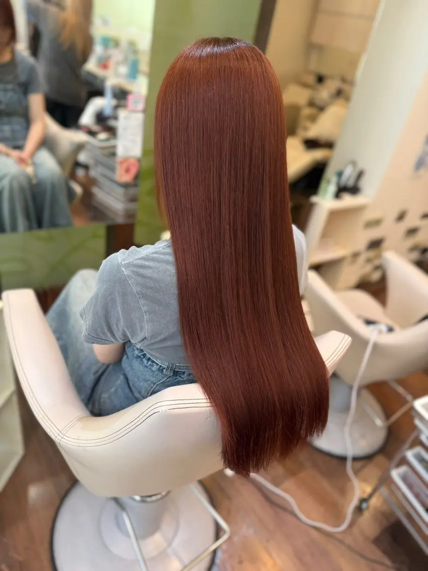 ロング カット ヘアカラー Olive 南森町店 酸性縮毛矯正のヘアスタイル
