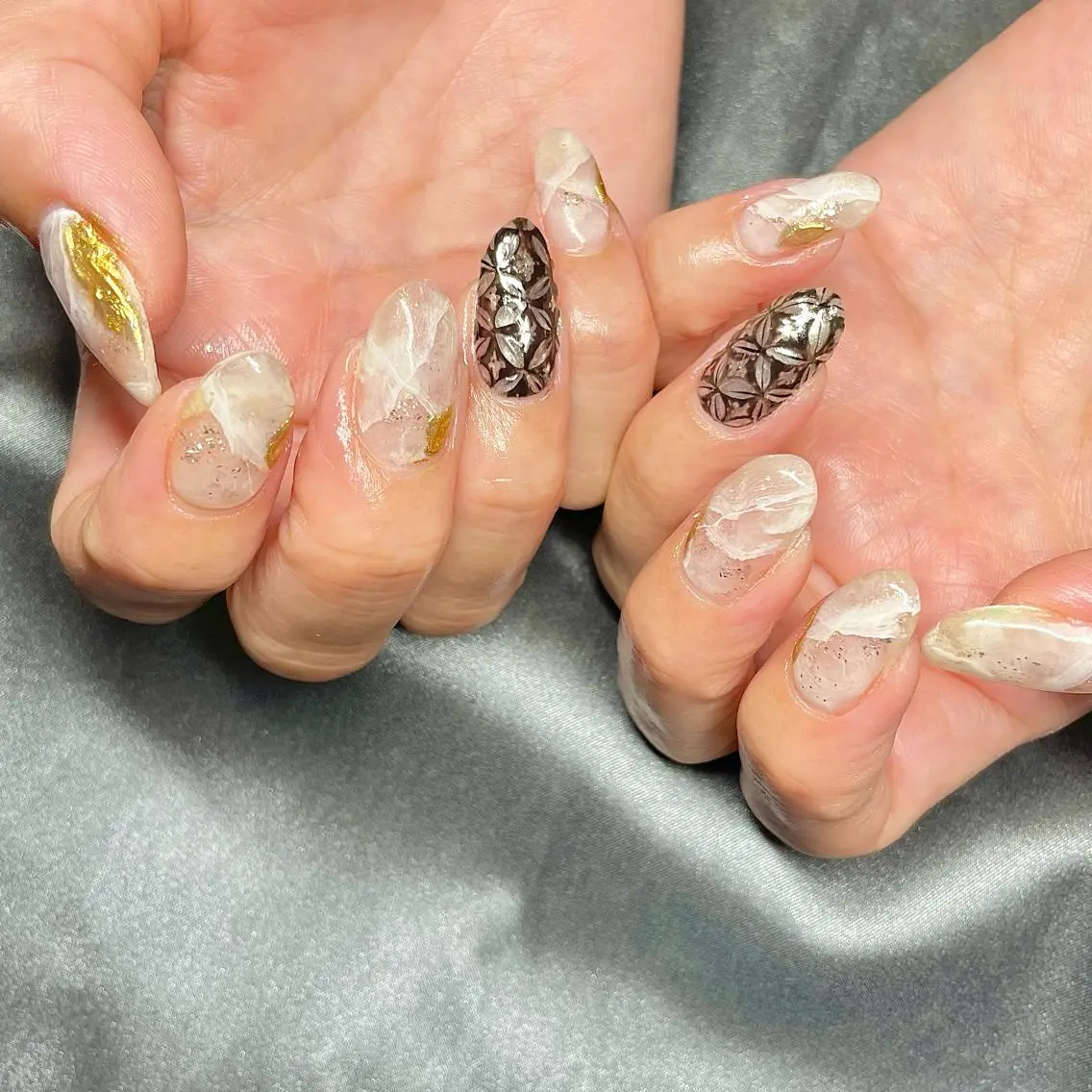 セミロング カラー パーマ ヘアアレンジ メンズ キッズ ネイル マツエク・マツパ アイブロウ el. by Aoのネイルデザイン