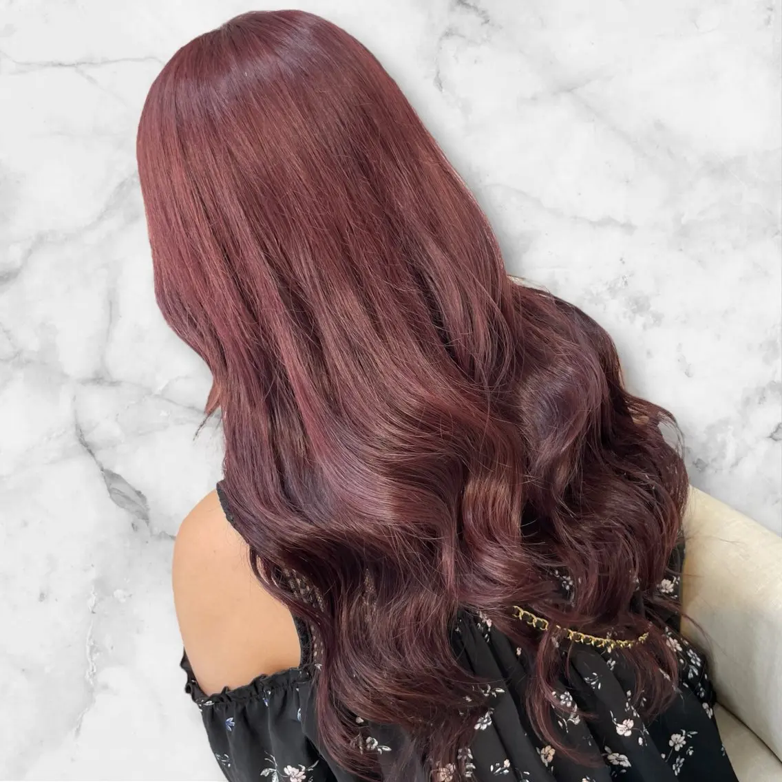 ロング カラー ブリーチ ブラウンカラー レッドカラー レッドブラウン ヘアカラー プルシールエクステ/ ハイトーン/ブリーチのヘアスタイル