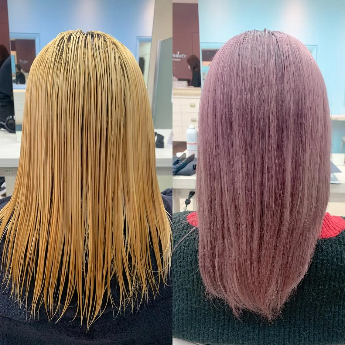 セミロング カラー ピンクカラー シルバー ヘアカラー トリートメント ✂︎レディース のメンズカット屋さんのヘアスタイル