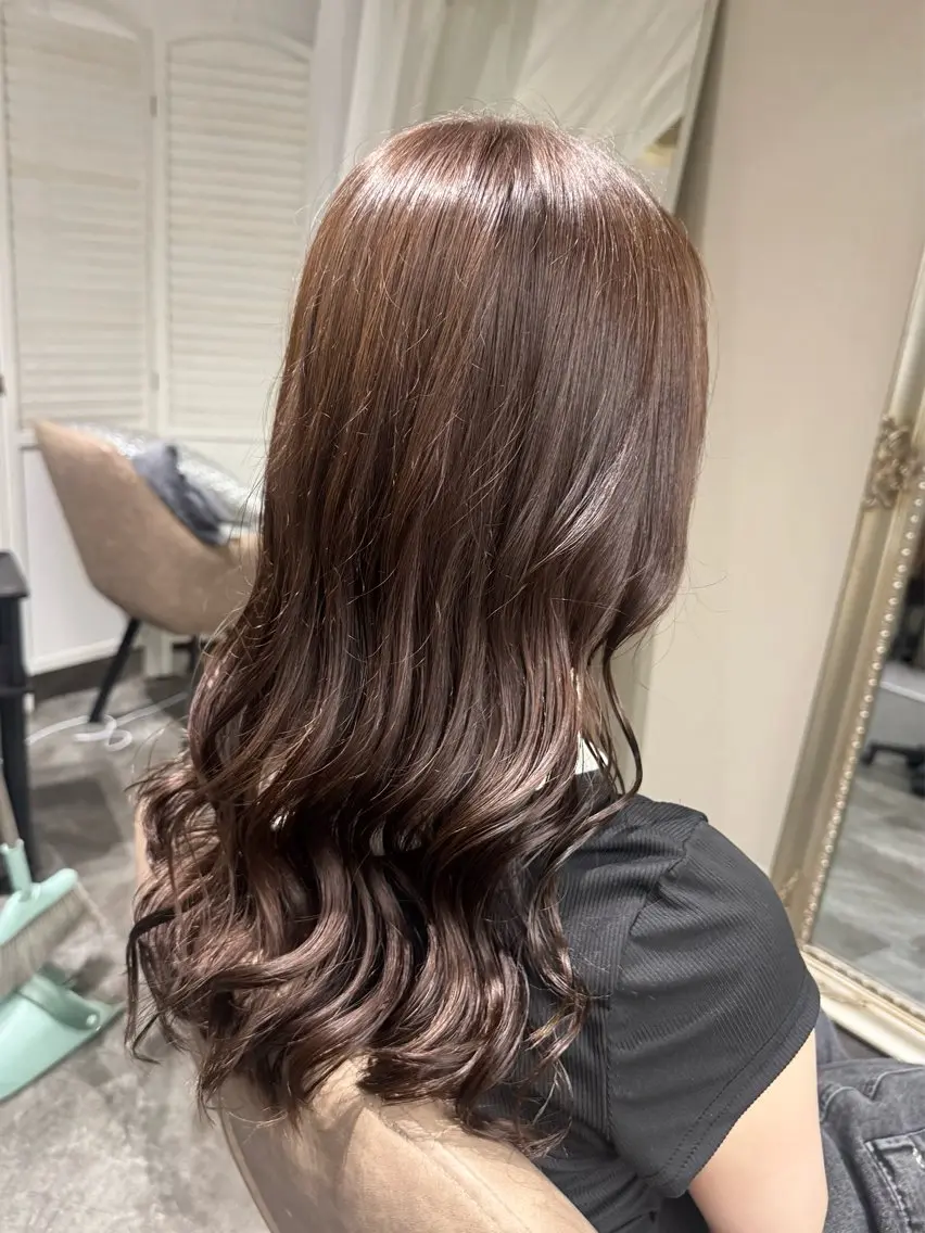ロング カラー ブラウンカラー チョコレートブラウン 透明感カラー 髪質改善 韓国風ヘア カット ヘアカラー トリートメント 31日空き◎髪質改善 misatoのヘアスタイル