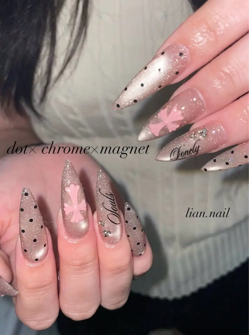 ネイル キラキラネイル マグネットネイル ハンドネイル Lian nailのネイルデザイン