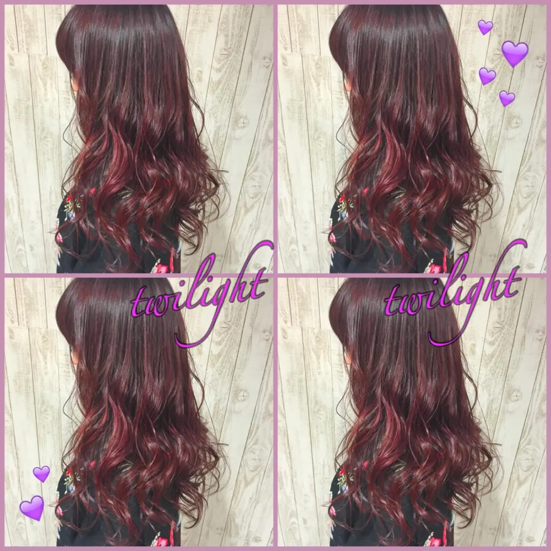 セミロング ロング カラー ボルドーカラー イルミナカラー パープルカラー 韓国ヘア得意❤︎森澤 悠佳のヘアスタイル