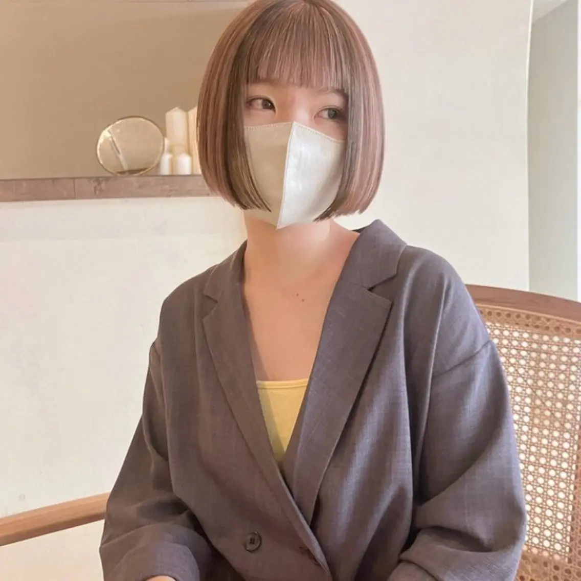 ミディアム カラー 🌱大人ハイトーン RENのヘアスタイル