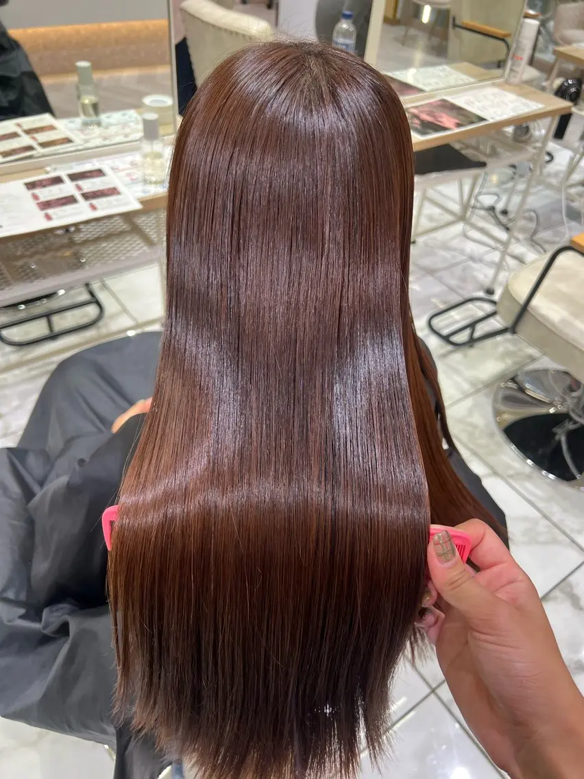 ロング カット 縮毛矯正 酸性ストレート人気 No,1/カスミ🩰のヘアスタイル