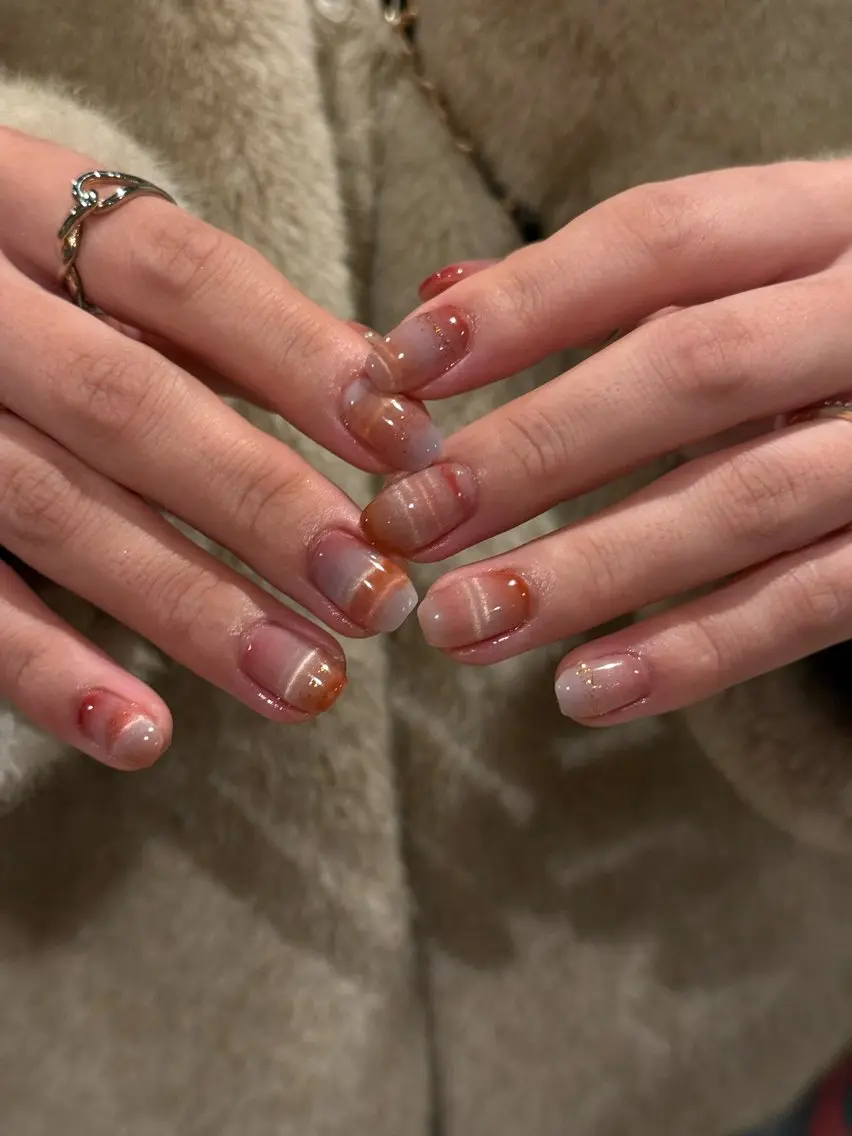 ネイル カジュアル クリアネイル ジェルネイル マグネットネイル ミラーネイル ハンドネイル filonnail /　kotoneのネイルデザイン