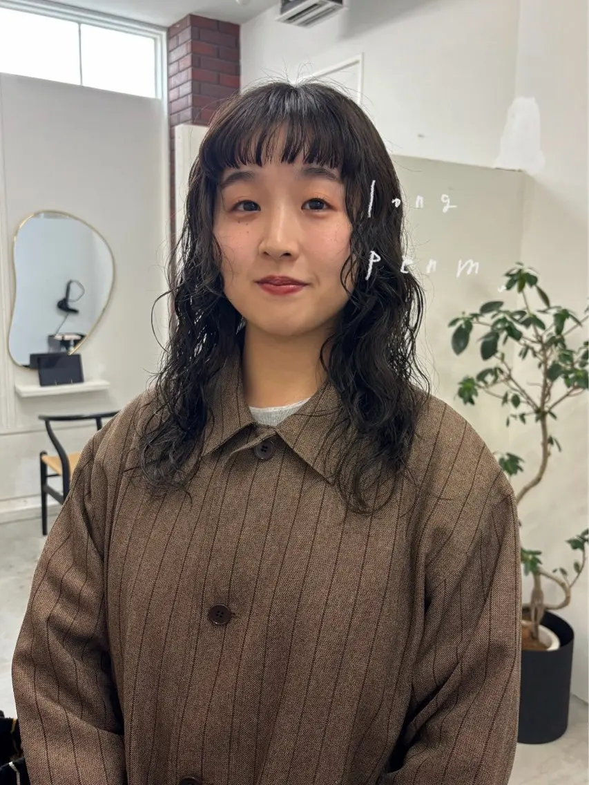 ロング パーマ ロング オン眉 Kouda harukaのヘアスタイル