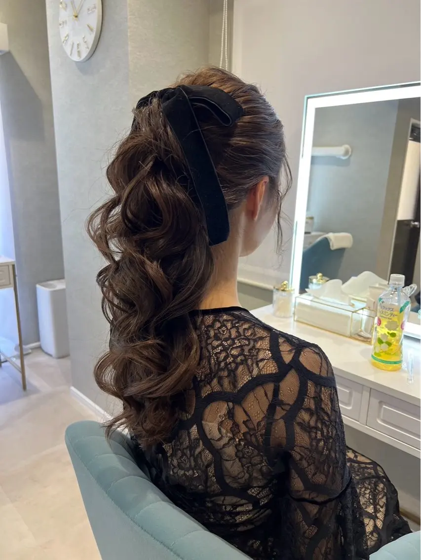 ロング ヘアアレンジ ポニーテール 大嶋 日向子のヘアスタイル