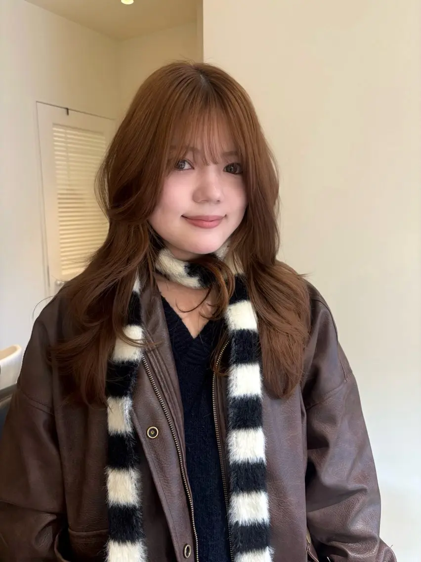 セミロング カラー ヘアアレンジ ヘアカラー satsuki レイヤー・暖色のヘアスタイル