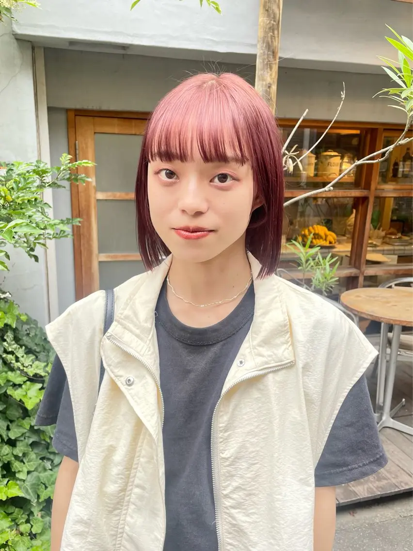 ショート カラー ボブ カット ヘアカラー 🍊暖色×顔周り 🍊cocoroのヘアスタイル