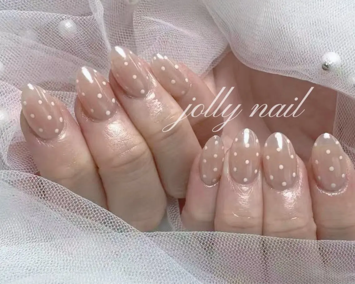 ネイル ハンドネイル Jolly チップ長さだしのネイルデザイン