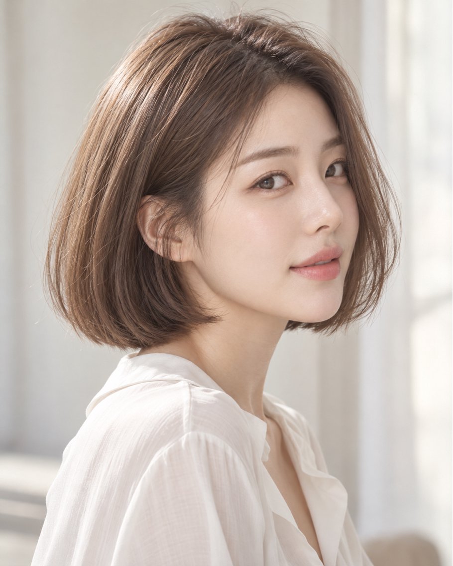 ショート カラー 切りっぱなしボブ ワンレンボブ ボブ ボブカット 募集中/村上廉のヘアスタイル
