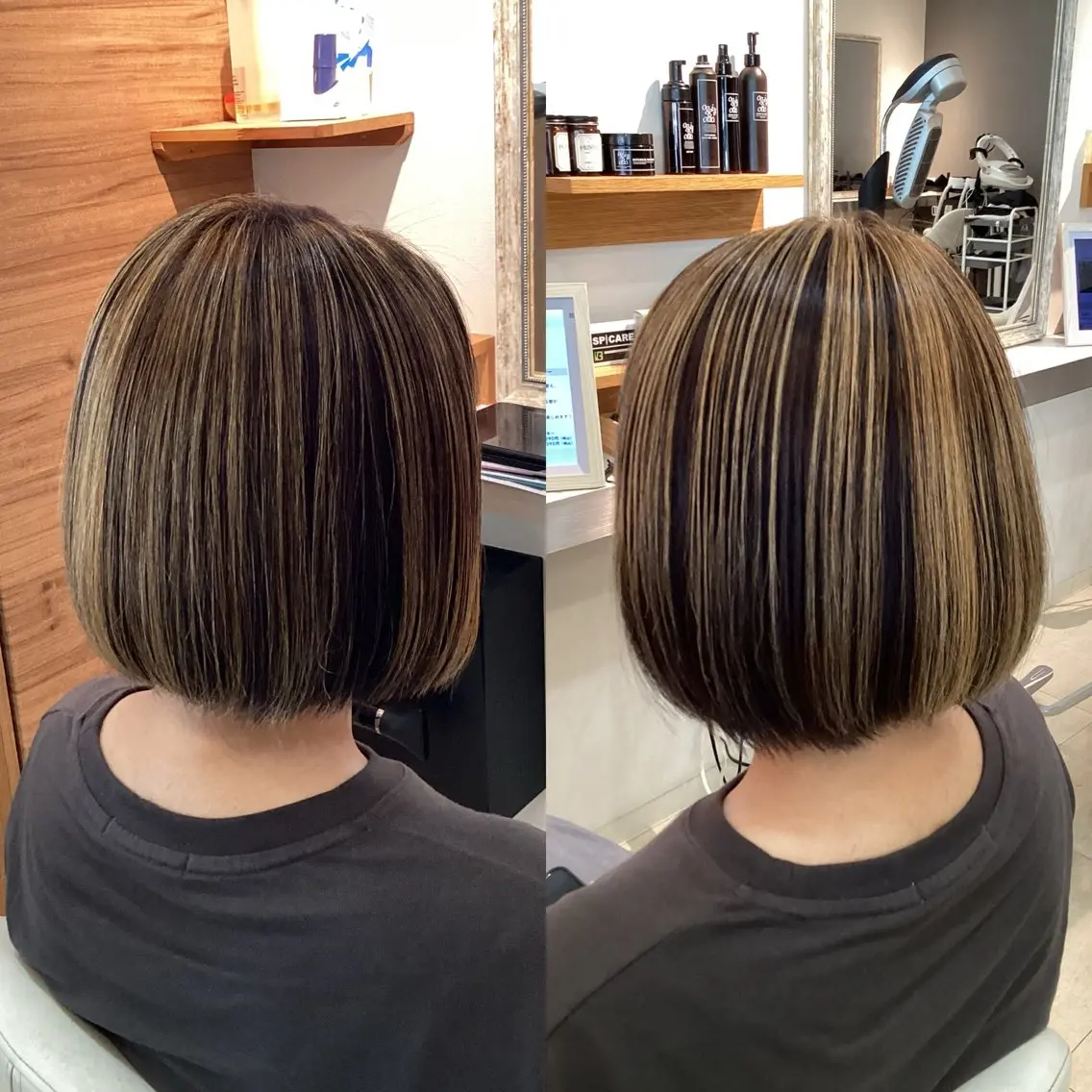 ショート ハイライト トリートメント ヘアカラー hair bonitaのヘアスタイル