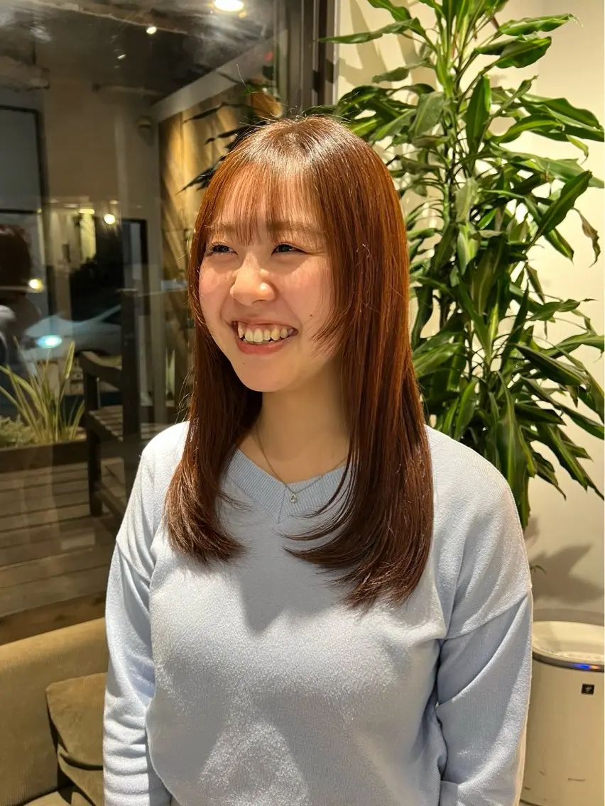 セミロング レイヤーカット カット ヘアカラー トリートメント ヘッドスパ 髪質改善/オーガニッ クカラー/栞南のヘアスタイル