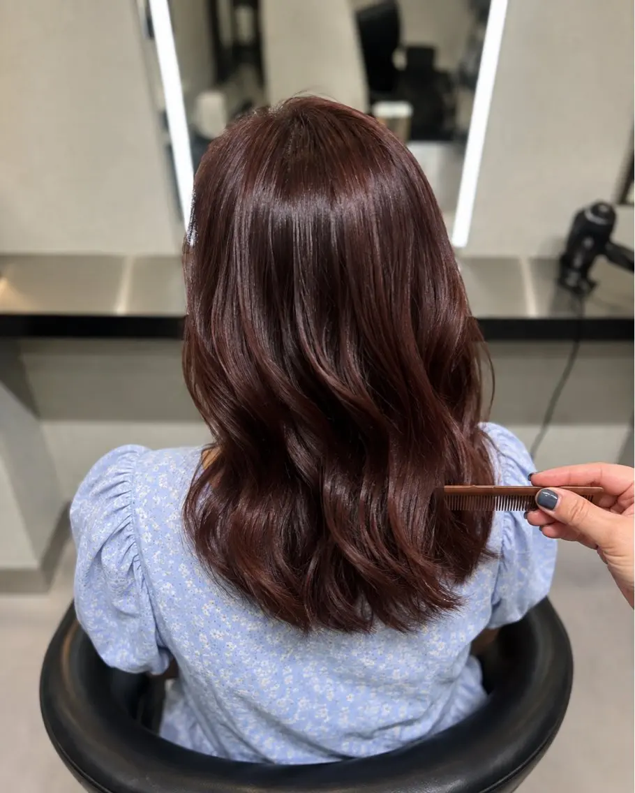 ミディアム カラー ブラウンカラー トリートメント 🌈ウルトワ水素 髪質改善naru🌈のヘアスタイル