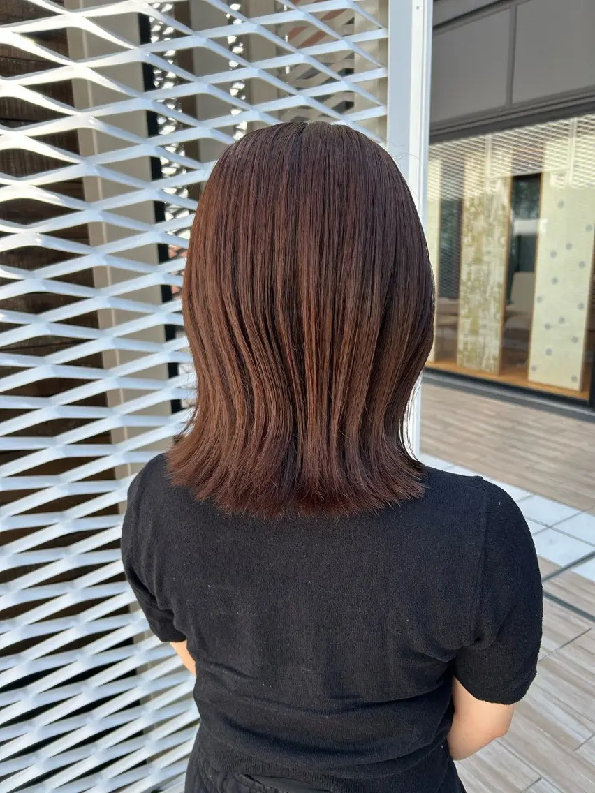 ミディアム カラー ヘアアレンジ カット ヘアカラー トリートメント yuka .のヘアスタイル