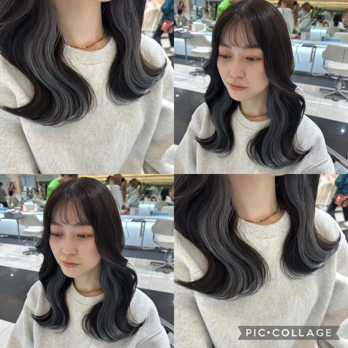 ロング カラー ダークグレー インナーカラー シルバー 🌷レイヤーカット/ 透明感カラー🌷増田のヘアスタイル