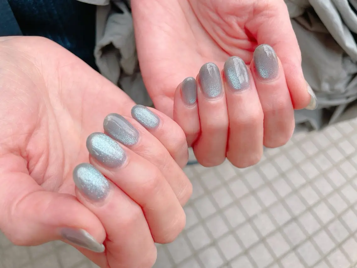 ネイル ジェルネイル マグネットネイル ニュアンスネイル パラジェル 春ネイル nailroom OHANA🌴のネイルデザイン
